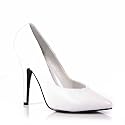5 Inch Heel Classic Pump (White Leather;13)