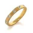 Mat Gold Plated Brass Ring with Clear Swarovski Crystals