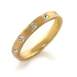 Mat Gold Plated Brass Ring with Clear Swarovski Crystals