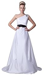 One Shoulder Sleeveless Pleated Taffeta  Dress With a Sash 