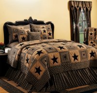 Vintage Star Black King Sized Quilt On Sale