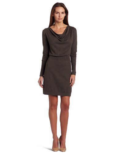 Lilla P Women's Long Sleeve Sweater Dress, Bark, Medium