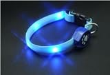 LED Flashing Lights Dog Collar with Blue LED Lights, Multi-Functional, Size Large