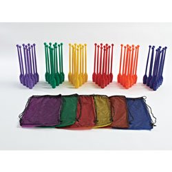 Gamecraft Slimpins Bowling Pins(6 Packs of 10 Pins with a of 60 Multicolor total pins), Medium