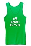 Juniors' / Ladies' Bright Green Boy Beater Tank Top by District Threads : I Shamrock Irish Boys - for St Patricks Day