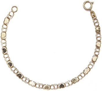 Kids Charm Bracelet w/ Small Hearts - 10k Yellow Gold - 5.5 Inch