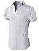 H2H Mens Casual Slim Fit Button Down Short Sleeve Shirts Of Various Colors