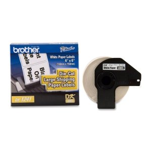 Brother P-Touch DK1241 Shipping Label. DK1241 4 X 6 PAPER LABELS FOR QL-1050 QL-1050N LABELS. 4 Width x 6 Length - 200 / Box - Direct Thermal