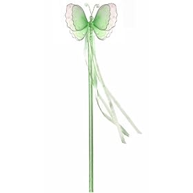 Green Multi-Layered Nylon Butterfly Dress Up Fairy Wand baby princess wedding dress-up apparel