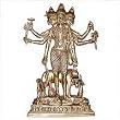ShalinCraft Collectible-Figurines Trimurti Hindu Religious Statue Brass Sculpture Brahma Vishnu and Sihva 12"x 7" x 4.5"