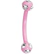 16 Gauge Pink Crystalline Gem Eyebrow Ring