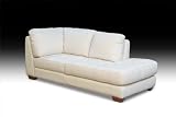 Diamond Sofa Zen Collection Right Facing, All Leather Tufted Seat Chaise, White