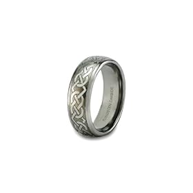 Tungsten Carbide Ring Celtic Laser Carved Design 8mm size 8