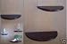 Set of 3 Bracketless Half Moon Wall Shelves Cherry