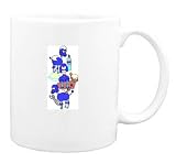 Mug with dog, scissors, brush