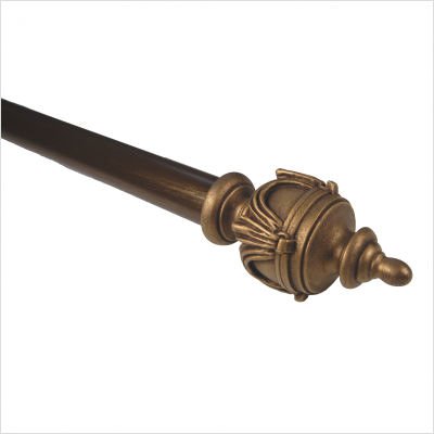 BCL Drapery Hardware 125UNG Tudor Urn Curtain Rod in Antique Gold Size: 48