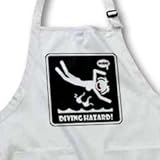 IMAGE OF WARDROBE MALFUNCTION diving hazard 2 black sign - Waist Apron With Pockets