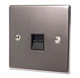 BLACK NICKEL SLAVE TELEPHONE SOCKET C438BNB