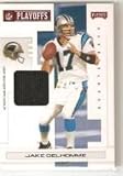 2007 Playoff NFL Playoffs Materials Red Prime #15 Jake Delhomme - Carolina Panthers (Pice of Authentic Game Jersey) (Football Cards)