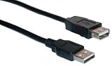 USB Type A Male / Type A Female, Extension Cable, 2.0 Version, Black, 10 ft