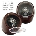Single Automatic Watch Winder Burgandy Color Built in Ic Timer Rotates 1 Hour and Rest 3 Hours.
