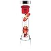 Asobu Flavor It 20 Ounce Glass Water Bottle With Fruit Infuser, Red Silver