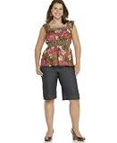 Sele Plus Size Printed Empire-Waist Top & Denim City Shorts