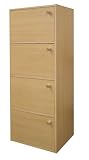 Ore International 4-Level Bookshelf with Doors