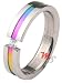Stainless Steel Pride Rainbow Gem Ring sz 6 Gay Lesbian