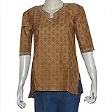 Silk Womens Top Kurti Traditional Clothing of India Embroidery Size S