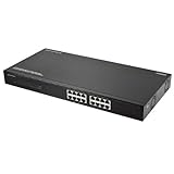 Monoprice 16-Port Unmanaged 10/100/1000 Mbps Gigabit Ethernet Switch - Rack Mountable (108747)