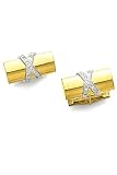 14k Gold and Diamond X's Cufflinks