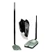 2000mW 2W 802.11 G / N High-Gain USB Wireless Long-Rang WiFi Network Adapter With Original Alfa Screw On Swivel 9dBi Rubber Antenna and Suction cup Window Mount dock