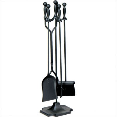 5 Piece Black Fireplace Tool Set