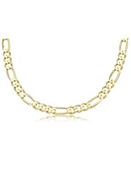 14K Solid Yellow Gold Figaro Link Chain Necklace 8mm Wide 24" inch Long - Best Price Guaranteed.