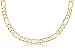 14K Solid Yellow Gold Figaro Link Chain Necklace 8mm Wide 24