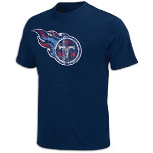 NFL Men's Tennessee Titans Vintage Logo III Short Sleeve Basic Tee (Navy Heather, Large)