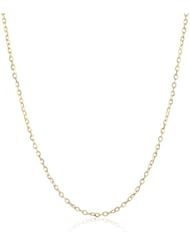 14k Italian Yellow Gold 1.50mm Oval Rolo Link Chain Necklace, 18"