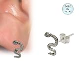 Sterling Silver Snake Stud Earrings