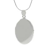 Sterling Silver Oval Locket Necklace