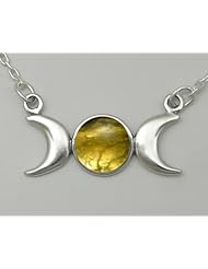 A Beautiful Triple Goddess Symbol, Accented with Genuine Citrine