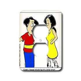 Londons Times Funny Society Cartoons - Sexy Calfs - Light Switch Covers - 2 plug outlet cover