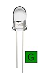 Joe Knows Electronics 5mm Clear Green LED (25 Pack) HQ Series