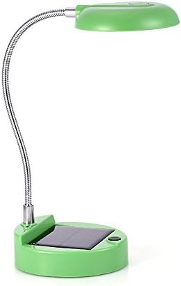 Lontano Mini Adjustable Goose Neck Solar Powered Desk Lamp 8 LED Solar Desk Light With USB Charger Cable and Adapters (Green)