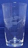 Individually Hand Etched Fishing Fly Tumbler Glass 7"H Set / 4