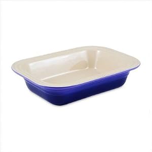 Click to buy Cool Kitchen Gadget:  Le Creuset Stoneware 8-1/2-by-10-3/4-Inch Deep Dish Baker, Cobalt from Amazon!