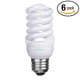 Earthmate EP1552AK 15-Watt Super Mini-Spiral CFL 2700K Bulb, 6 Pack by Earthmate