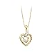 14K Yellow Gold 0.01 ct. Diamond and 4 MM Pearl Heart Pendant with Chain
