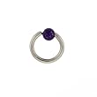 STAINLESS STEEL HOOPS WITH BALL PURPLE WITH GLITTER Gauge: 16, Ball Size: 3mm, Length: 6mm Sold as a Pair
