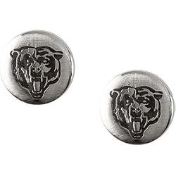 Stainless Steel Chicago Bears Logo Stud Earrings